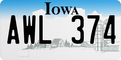 IA license plate AWL374