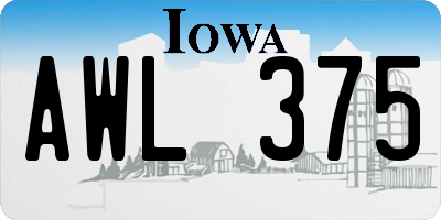 IA license plate AWL375
