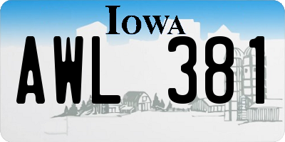 IA license plate AWL381