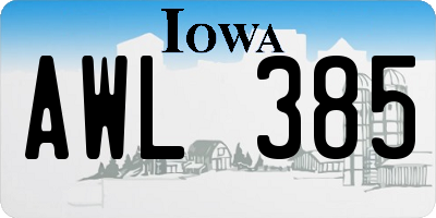 IA license plate AWL385