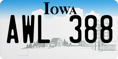 IA license plate AWL388