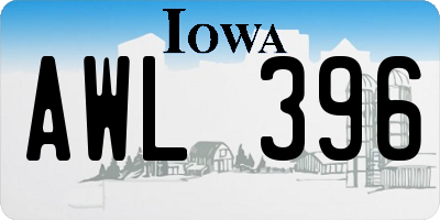 IA license plate AWL396