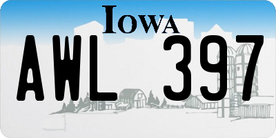 IA license plate AWL397