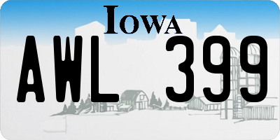 IA license plate AWL399