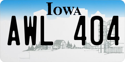 IA license plate AWL404
