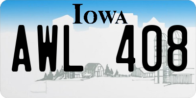 IA license plate AWL408