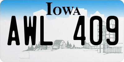 IA license plate AWL409