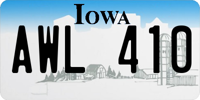 IA license plate AWL410