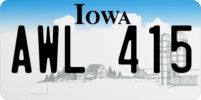 IA license plate AWL415