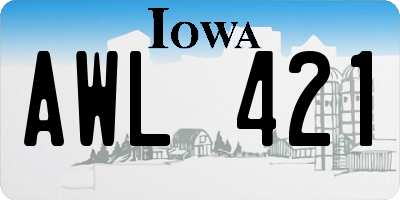 IA license plate AWL421