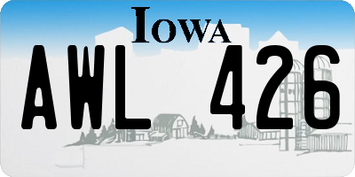 IA license plate AWL426
