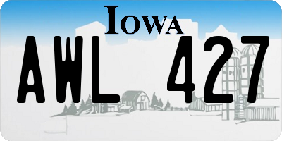 IA license plate AWL427