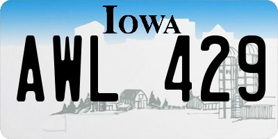 IA license plate AWL429