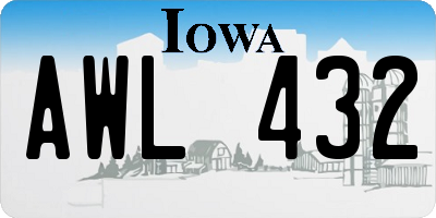 IA license plate AWL432