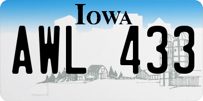 IA license plate AWL433