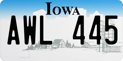 IA license plate AWL445