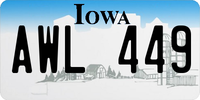 IA license plate AWL449