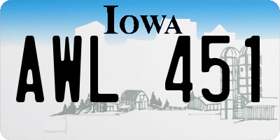 IA license plate AWL451
