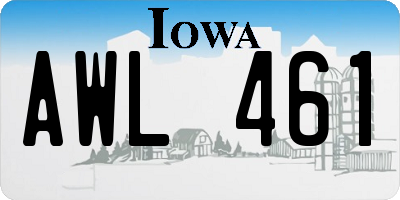 IA license plate AWL461
