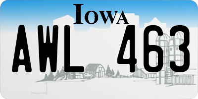 IA license plate AWL463