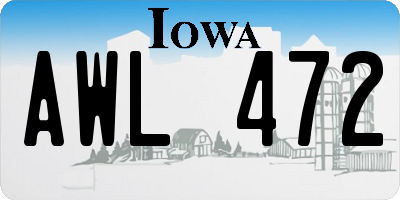 IA license plate AWL472