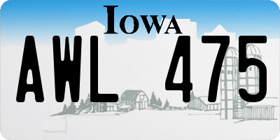 IA license plate AWL475