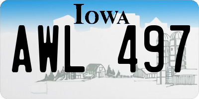 IA license plate AWL497