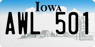 IA license plate AWL501