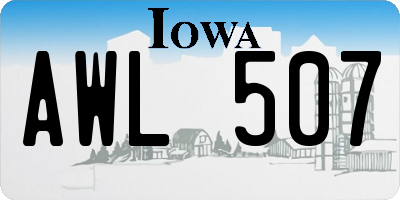 IA license plate AWL507