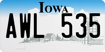 IA license plate AWL535