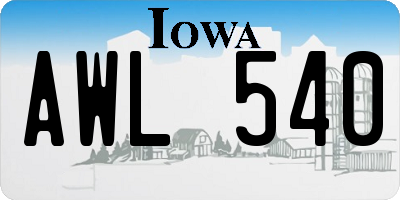 IA license plate AWL540