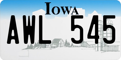 IA license plate AWL545