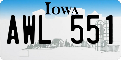 IA license plate AWL551