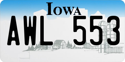 IA license plate AWL553