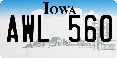 IA license plate AWL560
