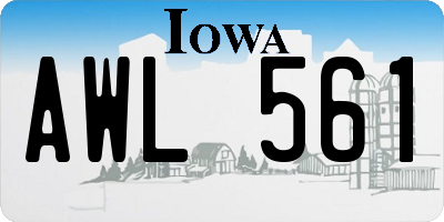IA license plate AWL561