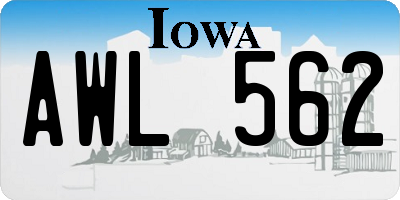 IA license plate AWL562