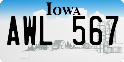 IA license plate AWL567