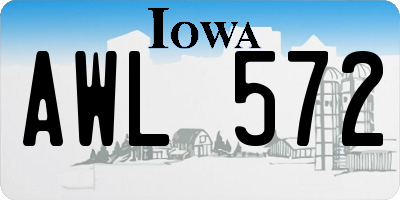IA license plate AWL572