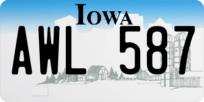 IA license plate AWL587