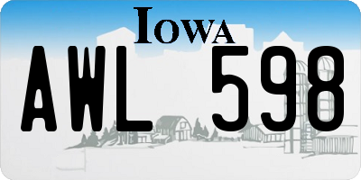 IA license plate AWL598