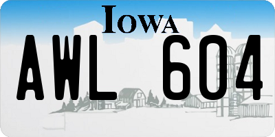 IA license plate AWL604