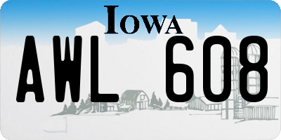IA license plate AWL608