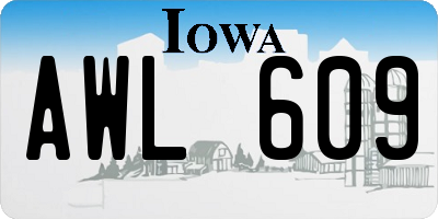 IA license plate AWL609