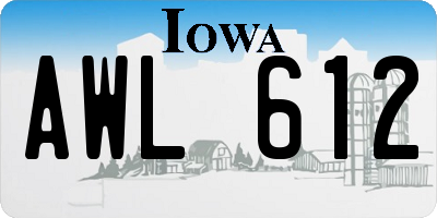 IA license plate AWL612