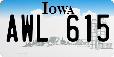 IA license plate AWL615