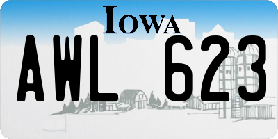 IA license plate AWL623