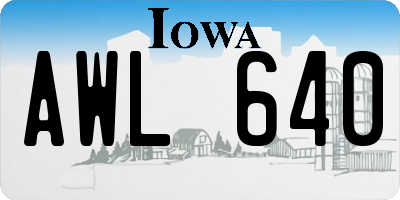 IA license plate AWL640