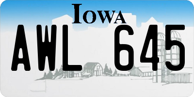 IA license plate AWL645