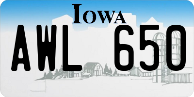 IA license plate AWL650